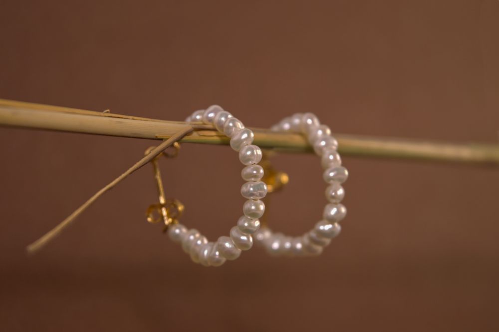 Pearl Circle Earrings