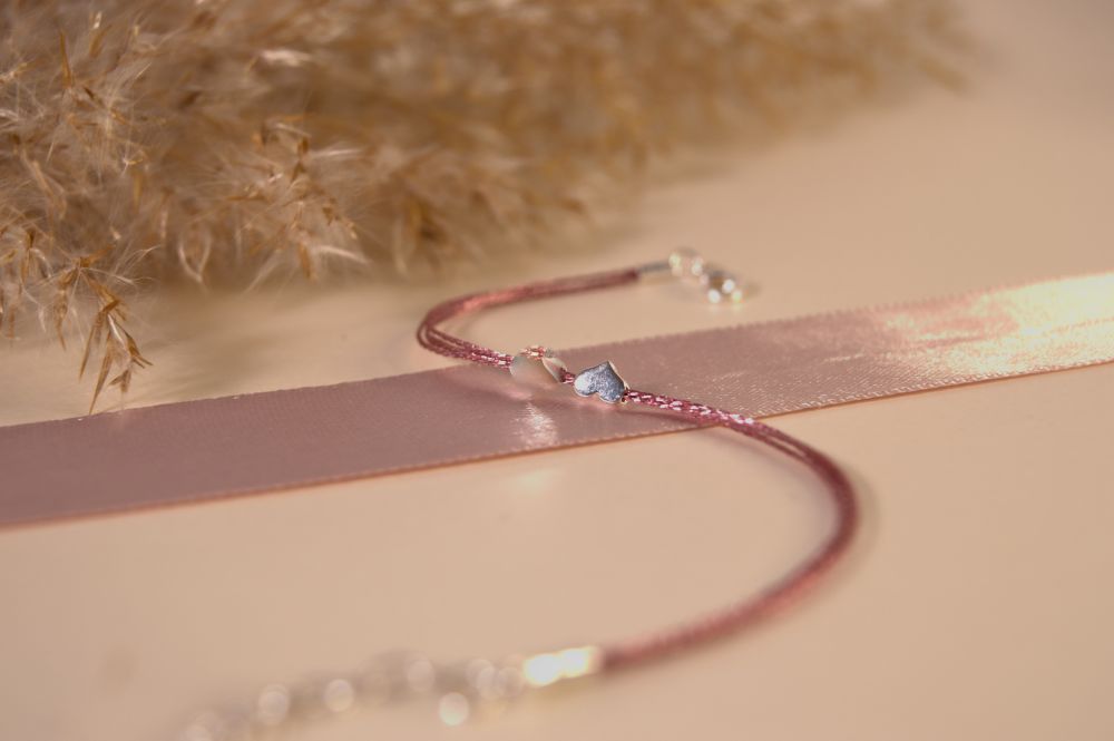Dusty Rose Silk Bracelet MYRA