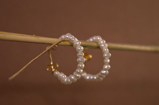 Pearl Circle Earrings