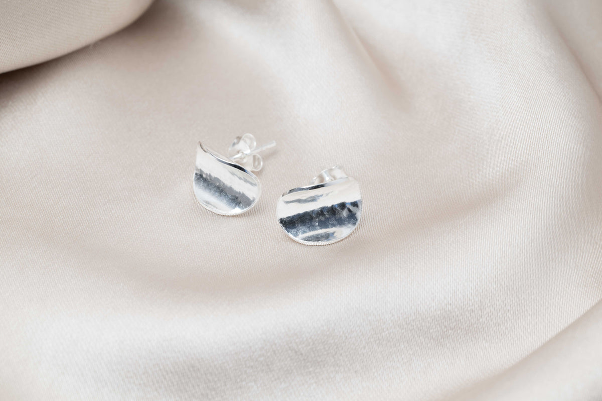Circle Statement Silver Earrings