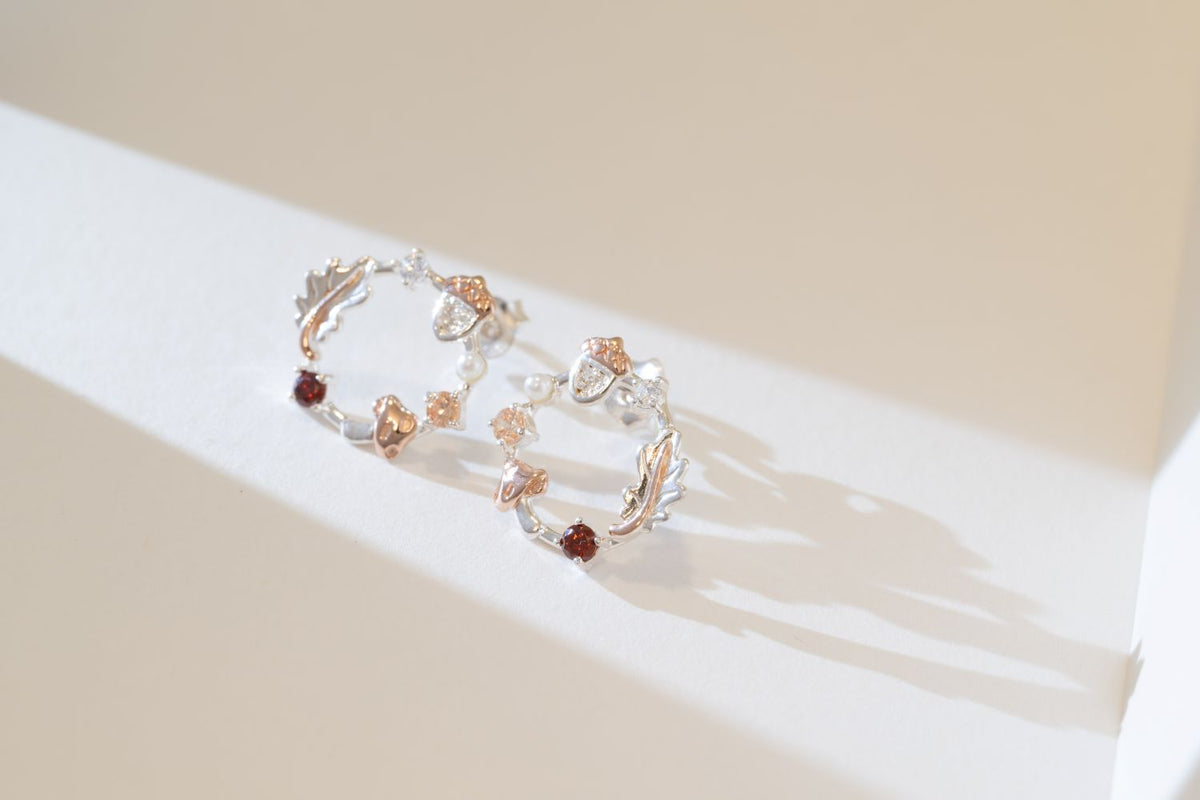 Wine Leaves Silver Earrings